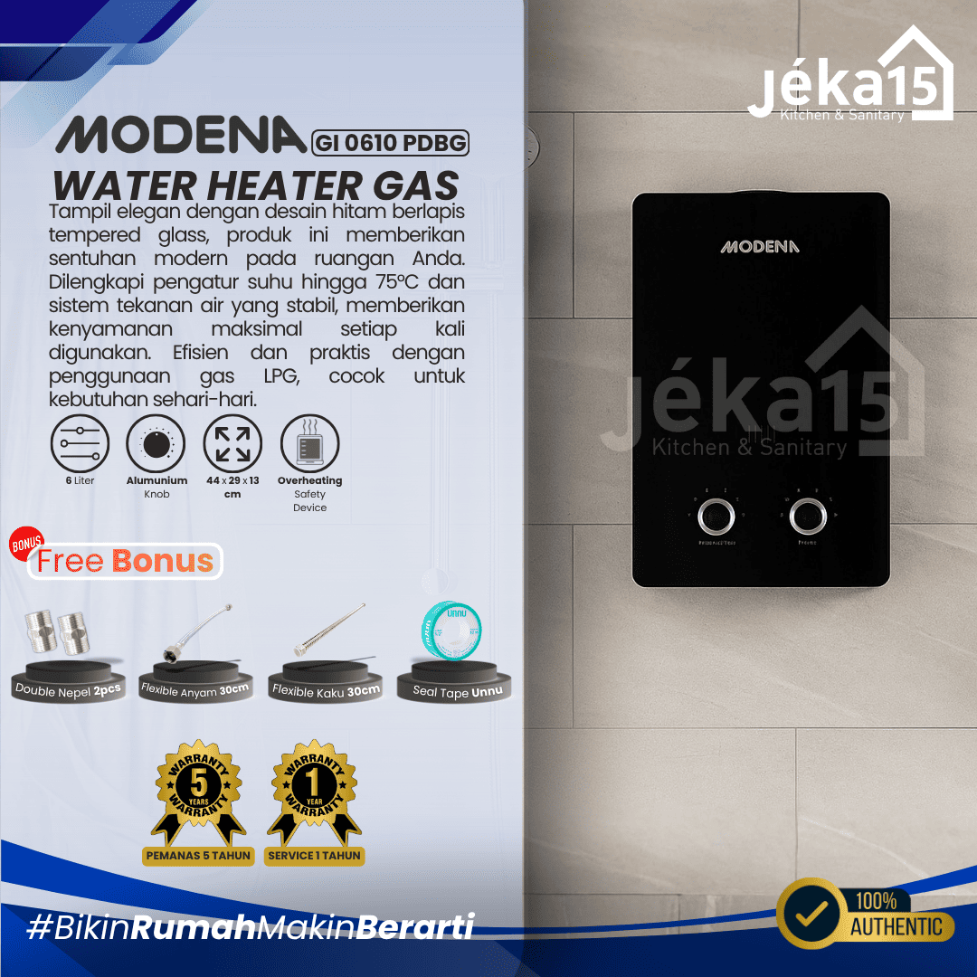 JEKA15 – Water Heater Gas Modena GI 0610 PDBG 6L