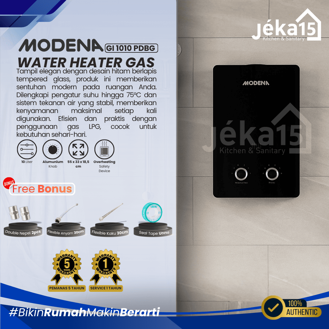 JEKA15 – Water Heater Gas Modena GI 1010 PDBG 10L