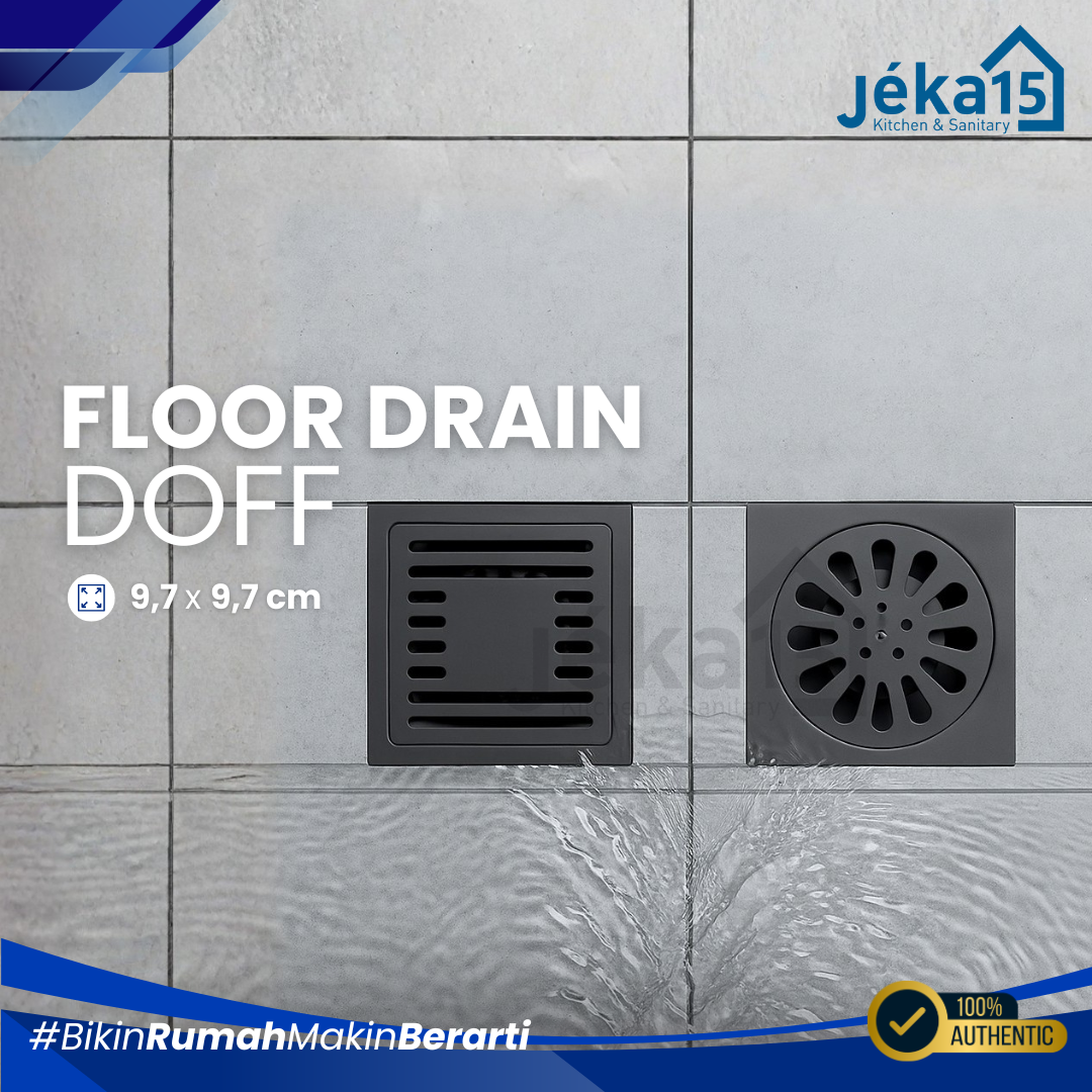 JEKA15 – Floor Drain Hitam & Dark Grey | Saringan Kamar Mandi