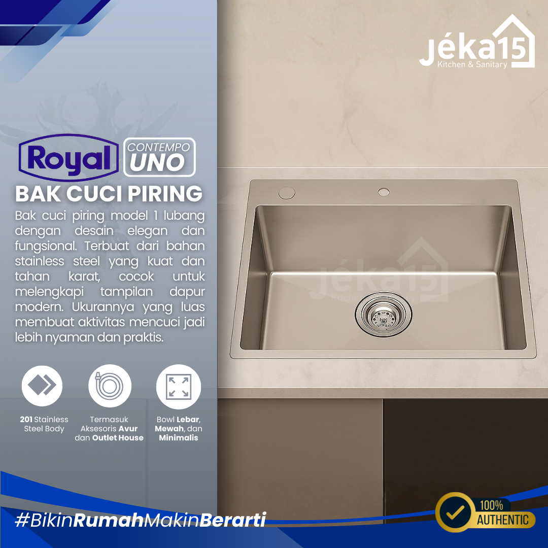 JEKA15 – Bak Cuci Piring Stainless Royal Contempo UNO