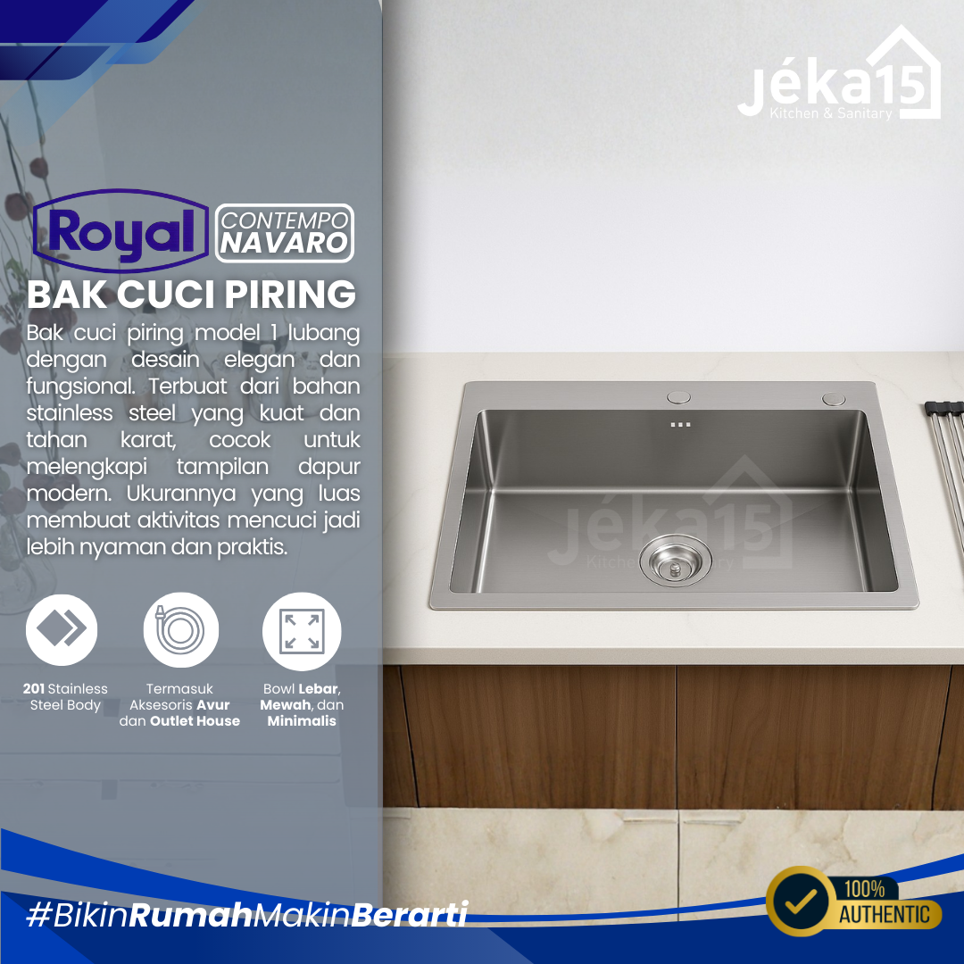 JEKA15 – Bak Cuci Piring Stainless Royal Contempo Navaro
