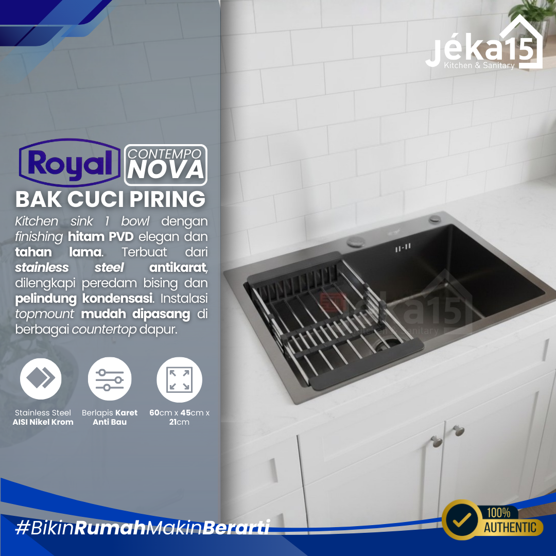 JEKA15 – Bak Cuci Piring Stainless Royal Contempo Nova