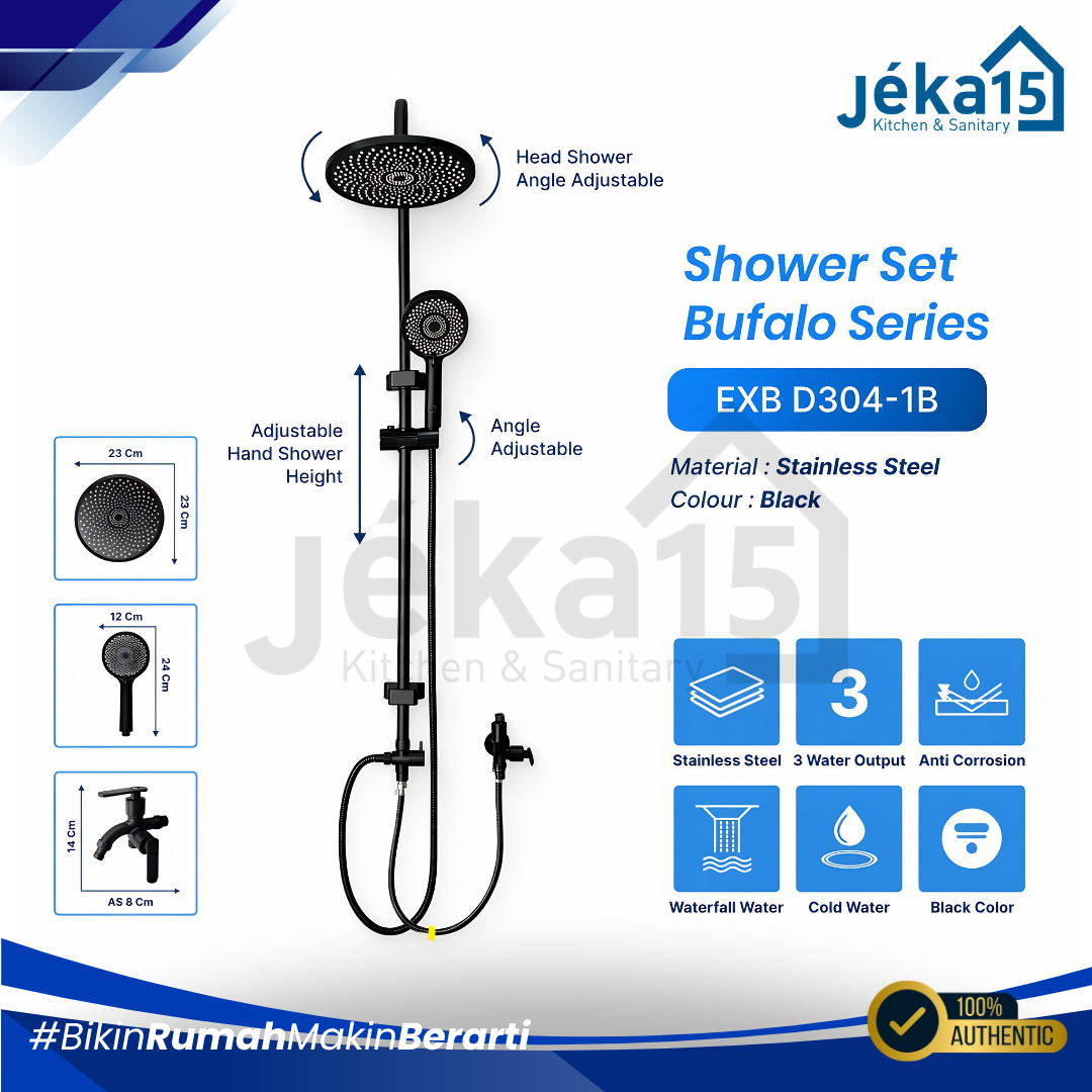 JEKA15 - Shower Column Set EIXO Bufalo EXB-D304 1B/2B Hitam - Image 2