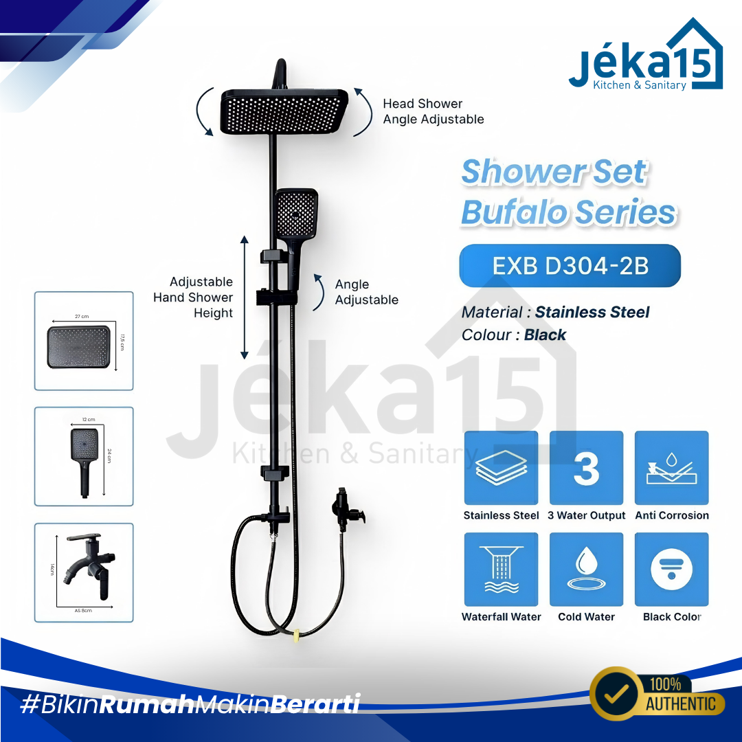 JEKA15 - Shower Column Set EIXO Bufalo EXB-D304 1B/2B Hitam - Image 3