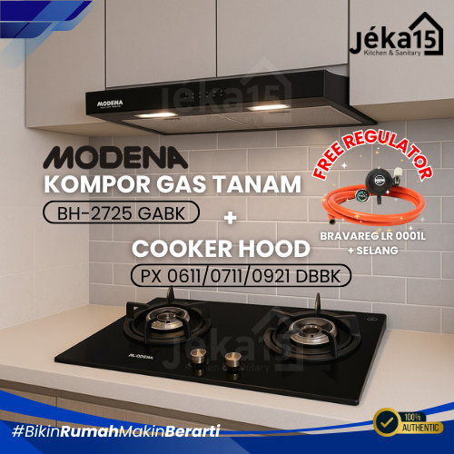 JEKA15 – Paket Kompor + Cooker Hood Modena BH 2725 GABK