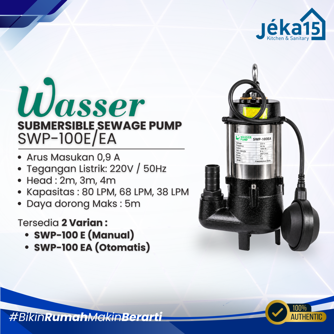 JEKA15 - Pompa Celup Submersible Sewage Pump Wasser SWP-100EA/E